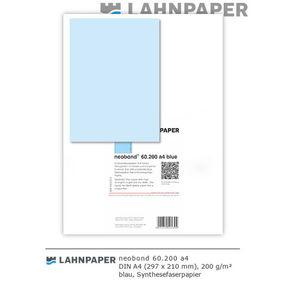 Neobond Synthesefaserpapier DIN A4 | 200 g | 250 Blatt | Blau