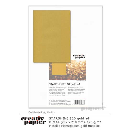 Metallic-Papier STARSHINE 120 gold | 50 Blatt DIN A4 | 120 g | goldmetallic