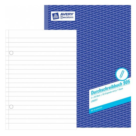 Avery 905 Notizbuch A4 50 Blätter Blau | Weiß