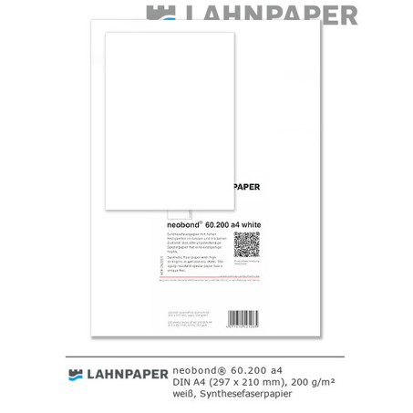 Synthesefaserpapier neobond 60.200 weiß | DIN A4 | 200 g | 250er Pack