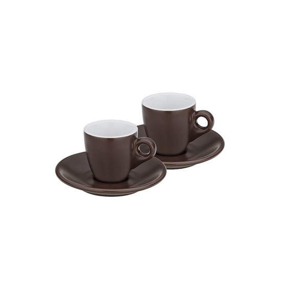 Espresso-Set Mattia - Keramisches Geschirr in Braun, 6,5cm Höhe, 12,0cm Ø, 50ml