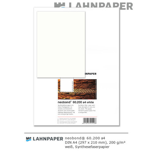 Synthesefaserpapier neobond 60.200 weiß | DIN A4 | 200 g | 50er Pack