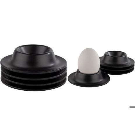 Schwarze Melamin Eierbecher - 4er Set