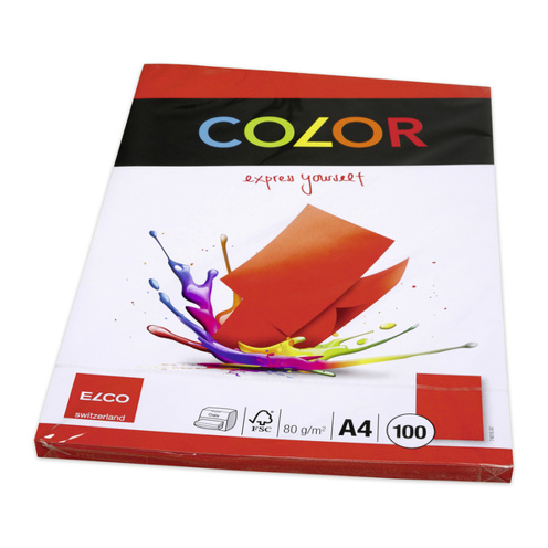 Intensiv Rotes A4 Kopierpapier | 80 g/m² | 100 Blatt