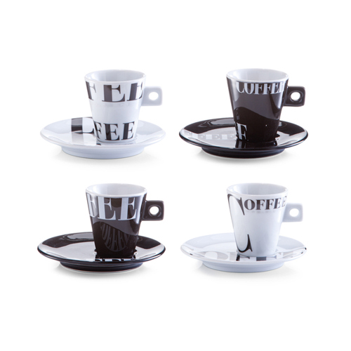 8-teiliges Espresso-Set aus Porzellan - Coffee Style