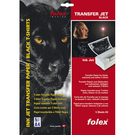 Folex Jet-Black Transferpapier für schwarze u. helle T-Shirts (50 Stück)