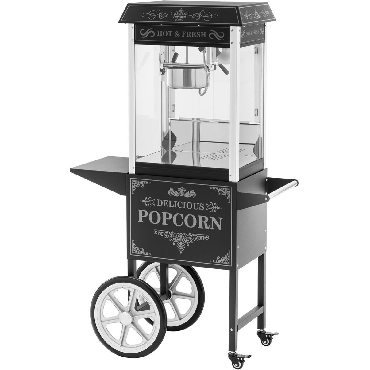 Royal Catering RCPW-16E Popcornmaschine Schwarz - Professionelle Popcornmaschine für Events und Gastronomie