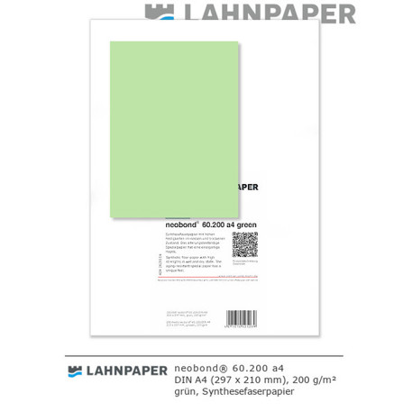 Synthesefaserpapier neobond 60.200 grün | DIN A4 | 200 g | 250er Pack