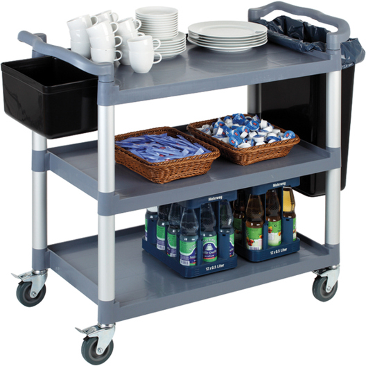 Catering Trolley mit 3 Böden - 108x50 cm - Aluminium