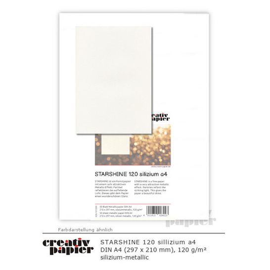 Metallic-Papier STARSHINE 120 silizium | 50 Blatt DIN A4 | 120 g | silizium-met.