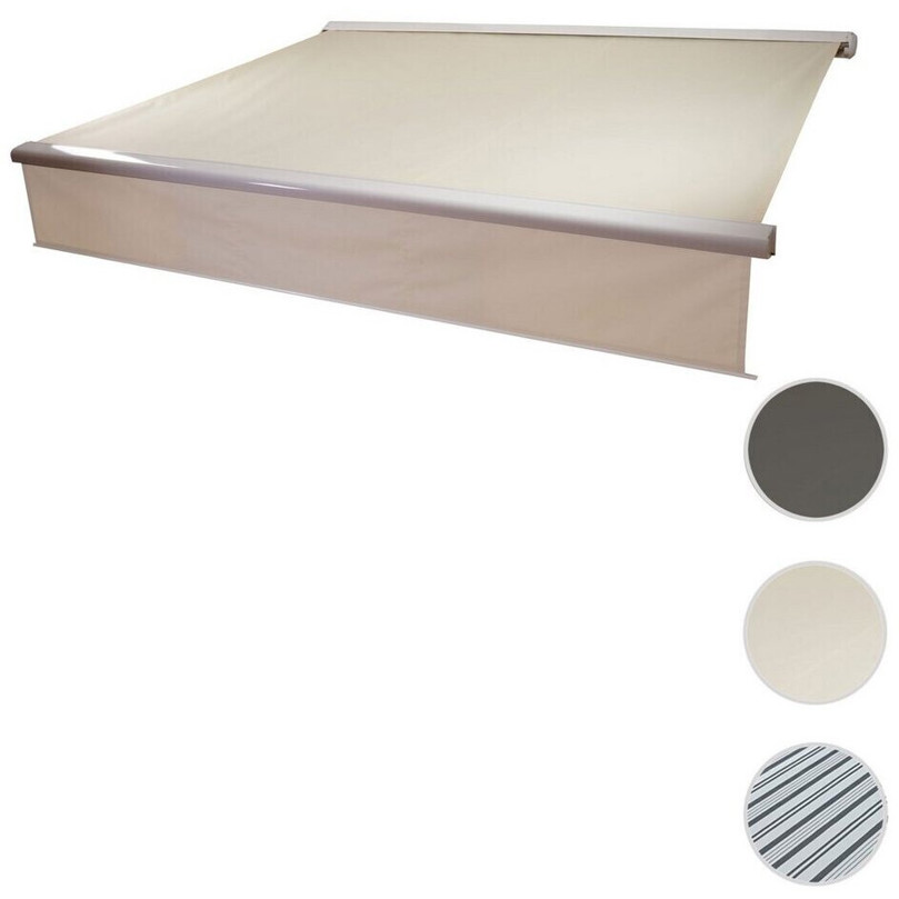 MCW Elektrische Kassetten-Markise 4x3m - Acryl Creme - Ideal für Terrassen und Balkone