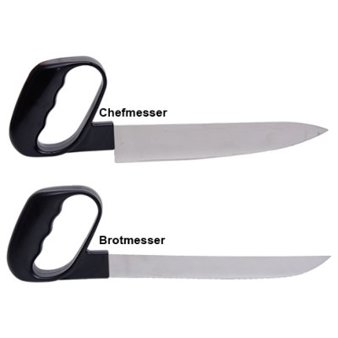 Schwarzes Brotmesser mit Rundgriff