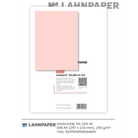 Synthesefaserpapier neobond 60.200 rosa | DIN A4 | 200 g | 250er Pack