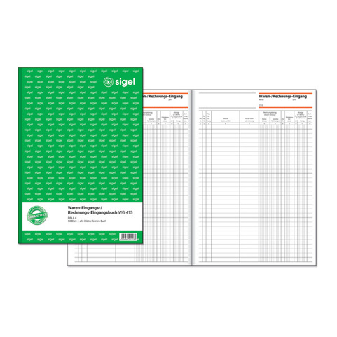 Wareneingangsbuch A4 - Fest gebunden - 50 Blatt