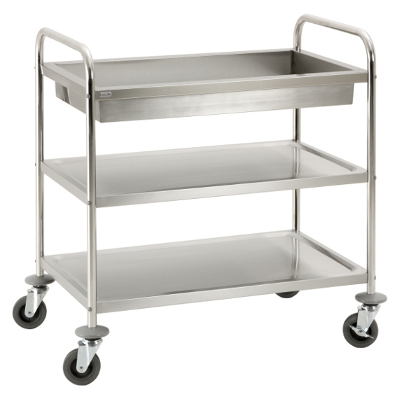 Catering Trolley mit 2 Borden und tiefer Abräummulde