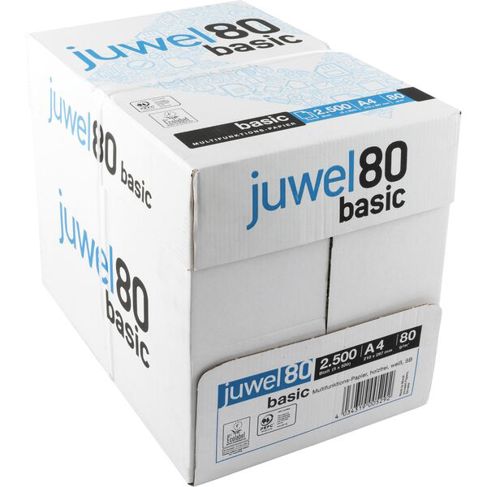 Druckerpapier Juwel Basic 80 A4 | weiß | Karton 5 x 500 Blatt