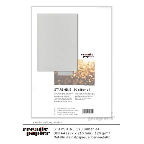 Metallic-Papier STARSHINE 120 silber | 250 Blatt DIN A4 | 120 g | silbermetallic