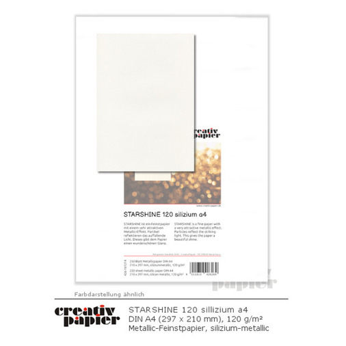 Metallic-Papier STARSHINE 120 silizium | 250 Blatt DIN A4 | 120 g | silizium-m.