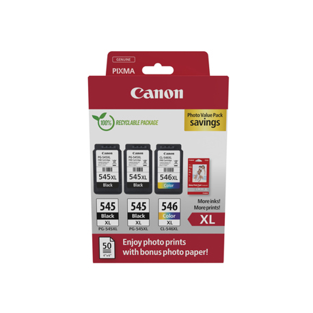 Canon PG-545XLx2/CL-546X Photo Value Pack | Plus