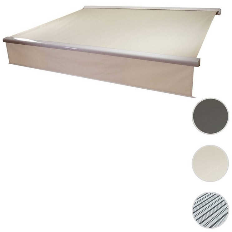 MCW Elektrische Kassetten-Markise H124 - 4x3m - Polyester - Creme