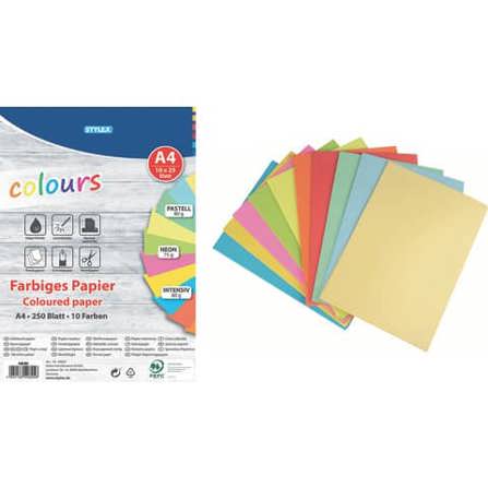 Kopierpapier | A4 | 75/80g/m² | 250 Blatt | sortiert